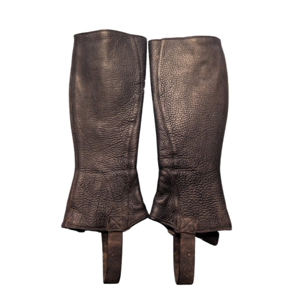 Ariat BLACK Leather Horse Riding Breeze Chap - Washable Half Chaps Size XS